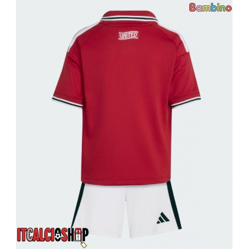 Manchester United Prima Maglia Bambino 2026-27 Manica Corta (+ Pantaloni corti)